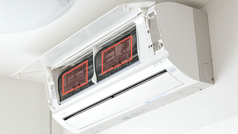 株式会社テイクオー「サラTB」エアコン用銅メッシュフィルターの取り付け位置：家庭用エアコン
